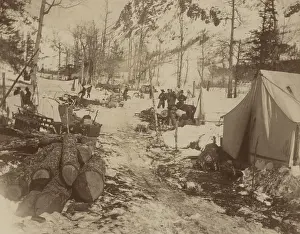 Natural Resource Prints: Gold seekers encampment with tents along a sled trail