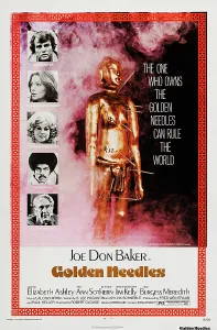 Burgess Prints: GOLDEN NEEDLES, US poster art, from top: Joe Don Baker