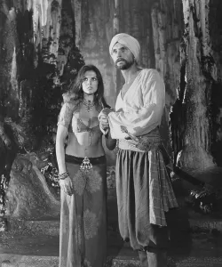 Bare Midriff Prints: THE GOLDEN VOYAGE OF SINBAD, from left: Caroline Munro, John Phillip Law, 1973