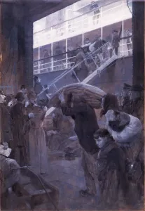Bundles Prints: GONE, by J. Andr Castaigne, 1893, American oil painting