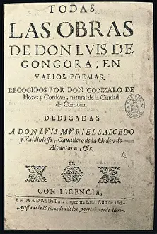 Luis De 1561 1627 Prints: GONGORA Y ARGOTE, Luis de (1561-1627)