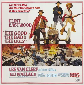 THE GOOD, THE BAD, AND THE UGLY, l-r: Clint Eastwood, Lee Van Cleef, Eli Wallach on poster art, 1965