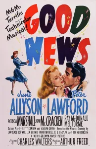 Lawford Prints: GOOD NEWS, US poster, kissing from left: June Allyson, Peter Lawford, 1947