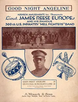 Entertainers Prints: GOOD NIGHT ANGELINE, sheet music of 1919