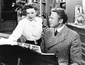 Sheet Music Prints: IN THE GOOD OLD SUMMERTIME, from left, Judy Garland, Van Johnson, 1949