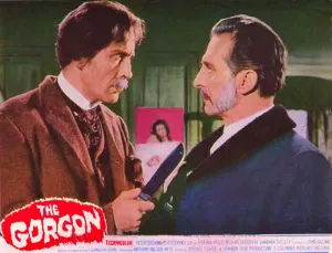 Eye Contact Prints: THE GORGON, from left: Christopher Lee, Peter Cushing, 1964