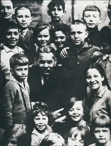 Black And Whiteportrait Prints: GORKI, Maksim (1868-1936). Gorky with children. AISA/Everett Collection**US SALES ONLY**