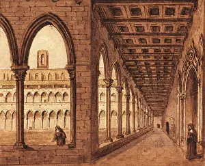 Monasterio De Pedralbes Prints: Gothic cloister of the Monastery of Pedralbes