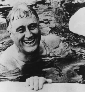 Physical Therapy Prints: Gov. Franklin Roosevelt swimming in Warm Springs