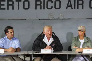 Ricardo Prints: Gov. Ricardo Rosello, President Donald Trump, and Melania Trump in Carolina, Puerto Rico