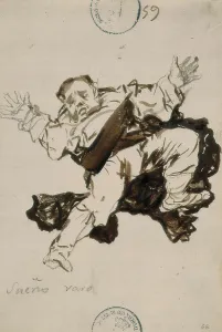 GOYA Y LUCIENTES, Francisco de (1746-1828). Strange Dream. 1796-1797. Drawing from "Album B". Drawing. SPAIN. Madrid. Prado Museum
