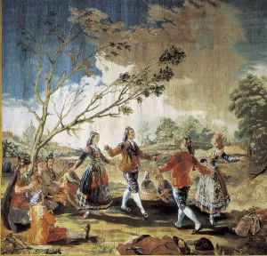 GOYA Y LUCIENTES, Francisco de (1746-1828). Picnic on the Banks of the Manzanares. 1780s. SPAIN. San Lorenzo de El Escorial. Royal Monastery of San Lorenzo de El Escorial