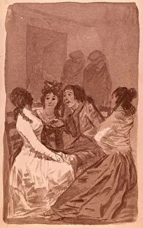GOYA Y LUCIENTES, Francisco de (1746-1828). The Gathering. 1790s. Wash painting. Drawing. SPAIN. Madrid. Prado Museum