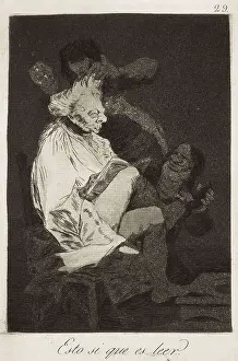 GOYA Y LUCIENTES, Francisco de (1746-1828). Caprices. This Is Certainly Reading. 1797-1799. Plate 29 of "Los Caprichos", etching, burnished aquatint and drypoint