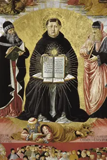Gozzoli, Benozzo di Lese, called Benozzo (1420-1497). The Triumph of Saint Thomas Aquinas. 1470-1475. Central detail