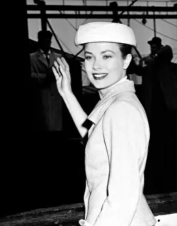 Images Dated 27th June 2025: Grace Kelly on her way to Monaco for her wedding, aboard the SS Constitution, April 1956