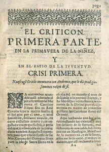 Basin Prints: GRACIAN, Baltasar (1601-1658). 'El Criticn'(The Critick)