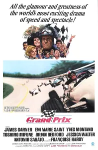 Films By John Frankenheimer Prints: GRAND PRIX, James Garner, Eva Marie Saint, Poster art, 1966