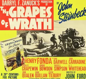 Lmpz Prints: THE GRAPES OF WRATH, poster art with Thomas Hart Benton illustration