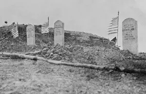 Cuba Prints: Graves of three of the six Marines killed in the Battle of Camp McCalla at Guantanamo