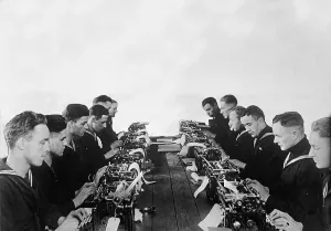 Typewriter Prints: Great Lakes Naval training station radio class, circa 1909-1920