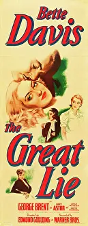 Brent Prints: THE GREAT LIE, from top: George Brent, Bette Davis on insert poster, 1941