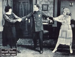 Police Badge Prints: THE GREAT NIGHT, center: William Russell on lobbycard