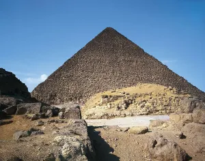 Great Pyramid of Giza (Khufu's Pyramid). EGYPT. GIZA. Giza. Great Pyramid of Giza (Khufu's Pyramid). The Pyramid of Khufu. Egyptian art. Old Kingdom. Architecture