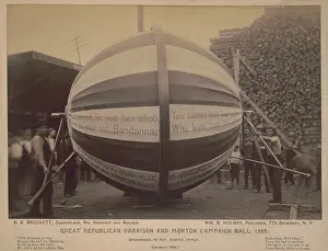 Boys Prints: Great Republican Harrison and Morton campaign ball, 1888