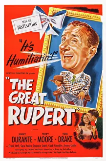 Sitting In Chair Prints: THE GREAT RUPERT, US poster, from top: Jimmy Durante, Terry Moore, Tom Drake, 1950