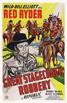 Images Dated 1st June 2015: GREAT STAGECOACH ROBBERY, US poster art, Bill Elliott, 1945