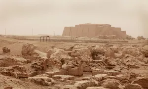 Iraq Prints: The Great Ziggurat of Ur was built by the Neo-Sumerians built under King Nabonidus 556-539 BC on the rubble of an older