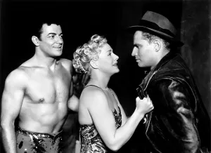 THE GREATEST SHOW ON EARTH, from left, Cornel Wilde, Betty Hutton, Charlton Heston, 1952