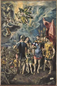 GrecoDomnikos Theotokpouloscalled El (1541-1614). The Martyrdom of Saint Maurice and the Theban Legion. 1580 - 1582. SPAIN. San Lorenzo de El Escorial