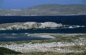 Cycladic Prints: GREECE. Delos. Sanctuary of Apollo. Outlook. AISA/Everett Collection**US SALES ONLY**