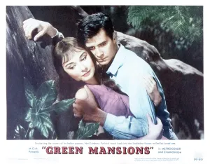 June Prints: GREEN MANSIONS, US lobbycard, from left: Audrey Hepburn, Anthony Perkins, 1959