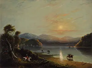 Mountains Prints: GREEN RIVER, OREGON, 1858-1860, by Alfred Jacob Miller, painting, watercolor on paper