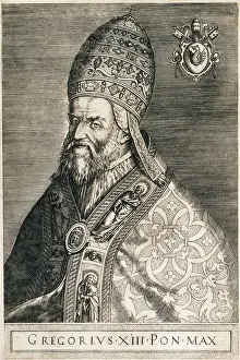 Papacy Prints: GREGORY XIII (1502-1585). Engraving