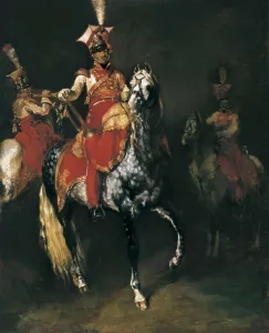 GRICAULT, Thodore (1791-1824). Mounted Trumpeters of Napoleon's Imperial Guard. 1813 - 1814. Romanticism. Oil on canvas. UNITED STATES OF AMERICA. Washington