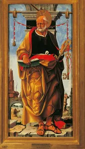 Oil On Panel Prints: Griffoni Polyptych St Peter, by Francesco Del Cossa