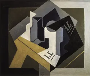 Cubist Prints: GRIS, Juan (1887-1927). Fruit bowl and newspaper