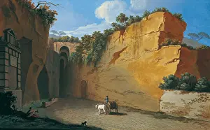 Cart Prints: Grotto in Posillipo with the Commemorative Stone of Ferdinand IV (Grotta di Posillipo con la lapide di Ferdinando IV)