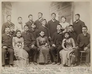 Students Prints: A group photo of the Carlisle Indian Industrial Schools graduating class of 1890