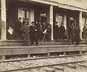 Technology Prints: A group of well-dressed men and women standing on the platform of Hanover Junction railroad Station