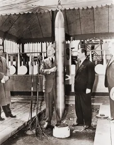 Toys Prints: Grover Whalen and A.W. Robertson watching the Westinghouse Time Capsule being lowered into its crypt for 5000 years
