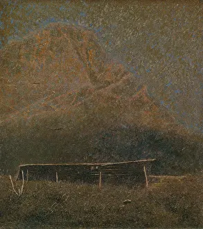 Divisionism Prints: Grubicy de Dragon Vittore, The Mountain of Tremezzo