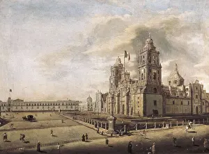 1840 Prints: GUALDI, Pedro (1809-1857). The Catedral Metropolitana and the Palacio Nacional