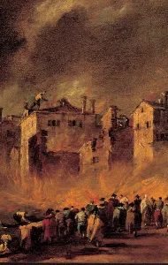 Rococo Prints: Guardi Francesco, Fire in the San Marcuola Oil Depot