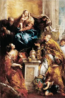 Rococo Prints: Guardi Giovanni Antonio, Madonna Enthroned and Saints