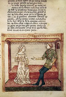 Loving Prints: Guinevere and Galaad. Fol. 6 of the anonymous manuscript 'La quete du Saint-Graal